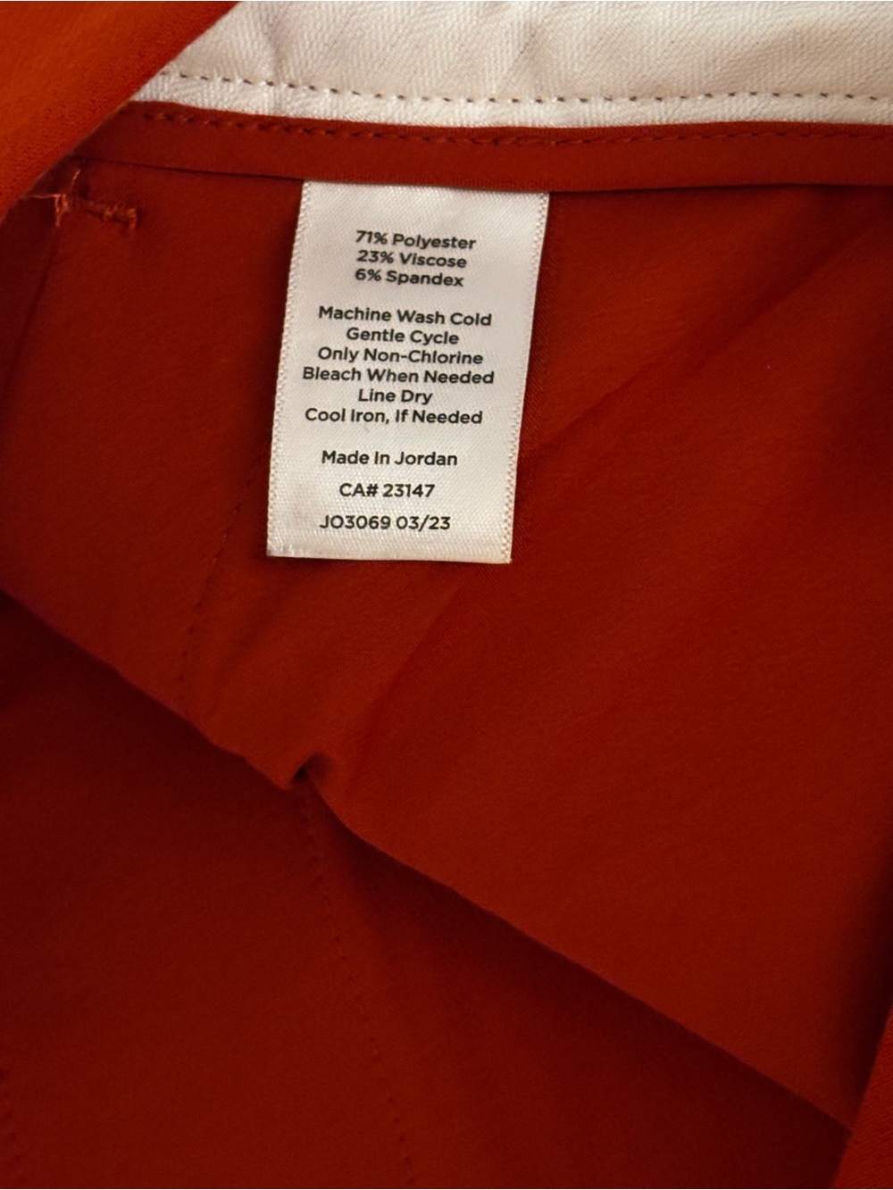 Talbots Hampshire Ankle Pants 16P Petite Orange Red Slim Straight Trousers - Picture 4 of 4